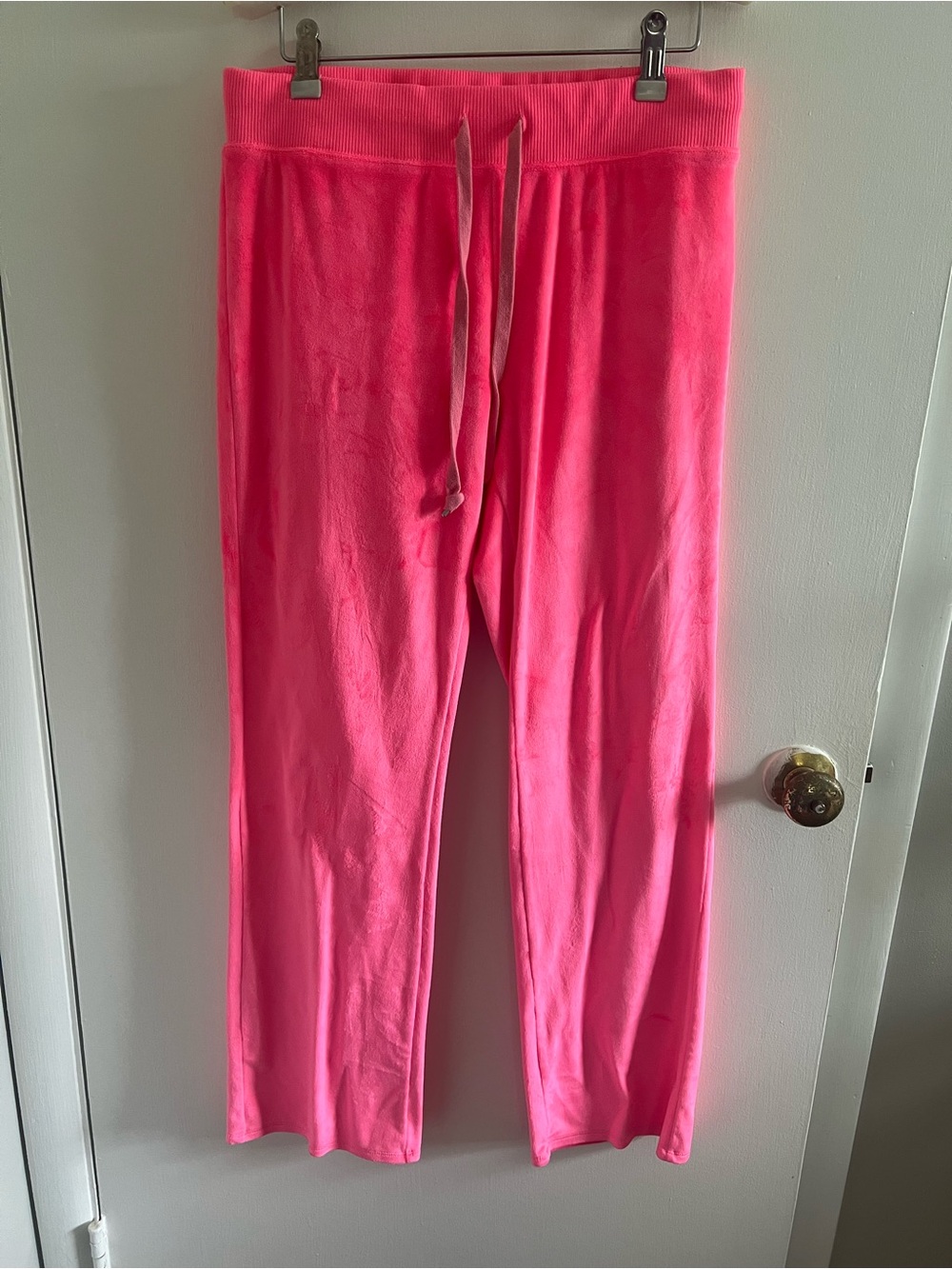 Aerie Neon Pink Straight Leg Velvet Velour Sweatpants Size M